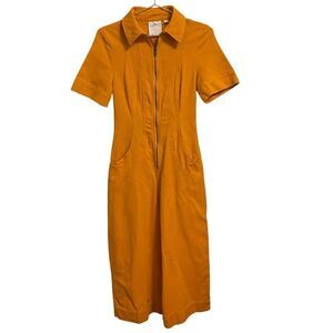 C/MEO Collective Orange Utility Zip Up Cotton Jumpsuit Size XS